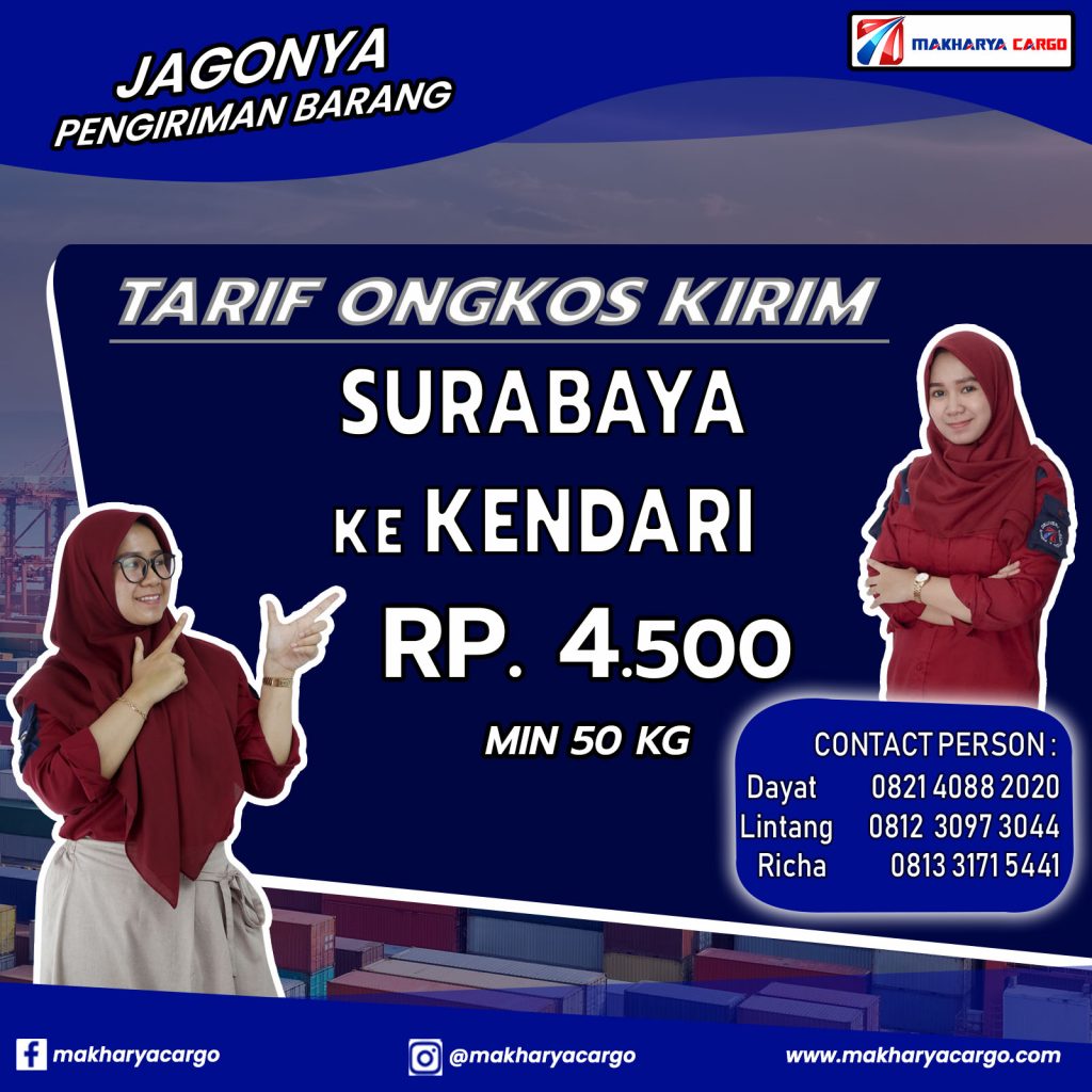 Tarif Ongkos Kirim Surabaya Kendari