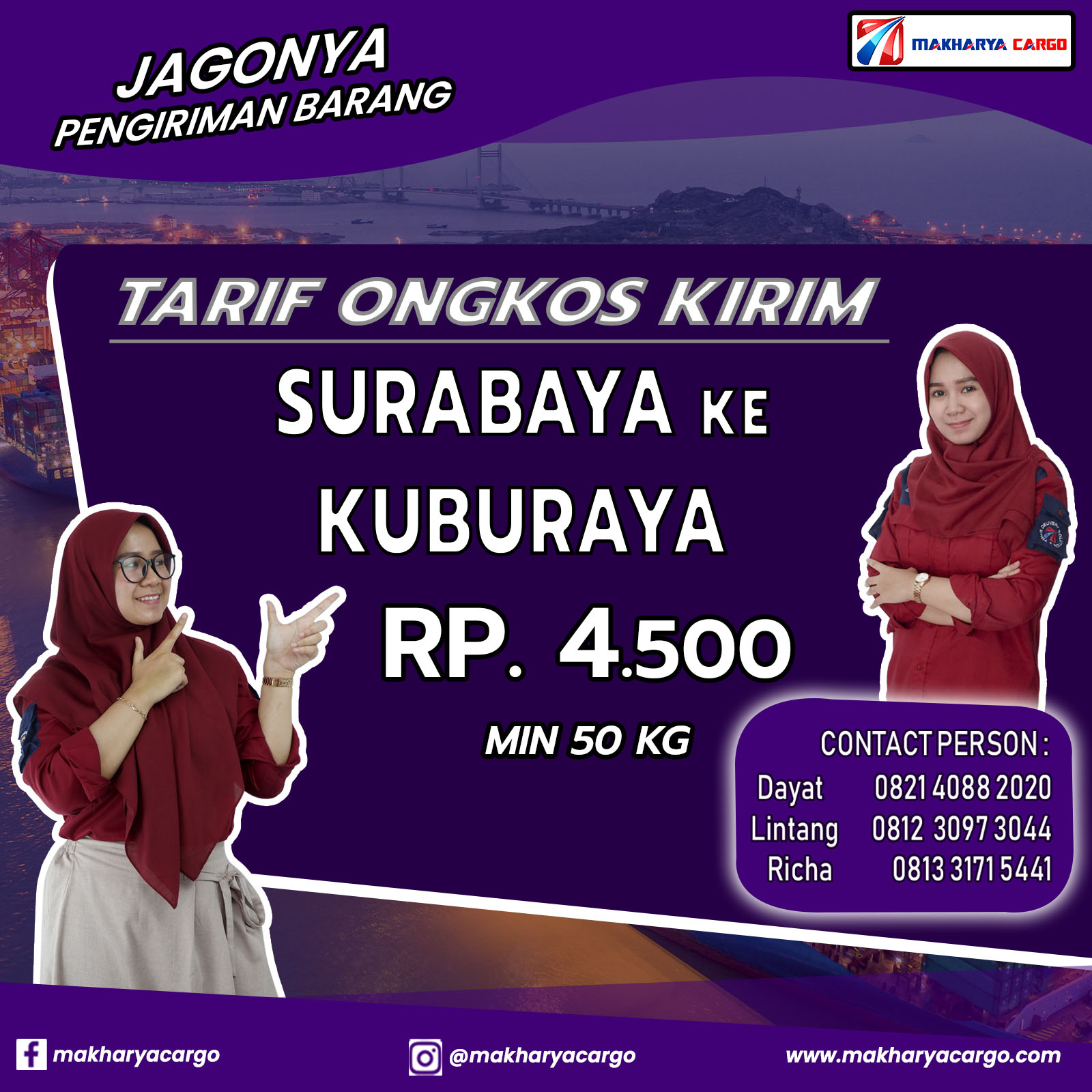 Tarif Ongkos Kirim Surabaya Kuburaya