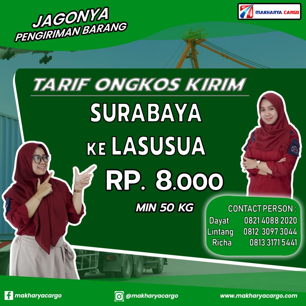 Tarif Ongkos Kirim Surabaya Lasusua