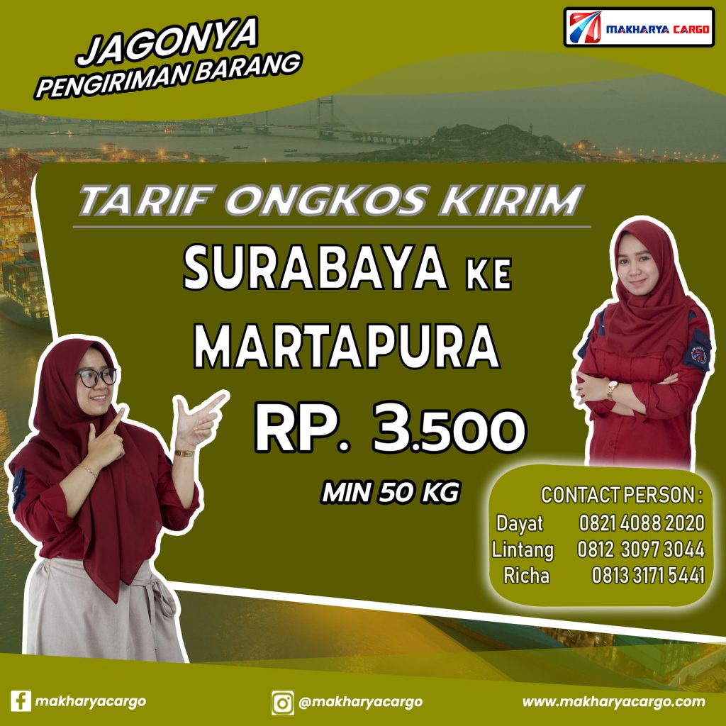 Tarif Ongkos Kirim Surabaya Martapura