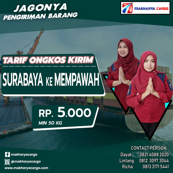 Tarif Ongkos Kirim Surabaya Mempawah