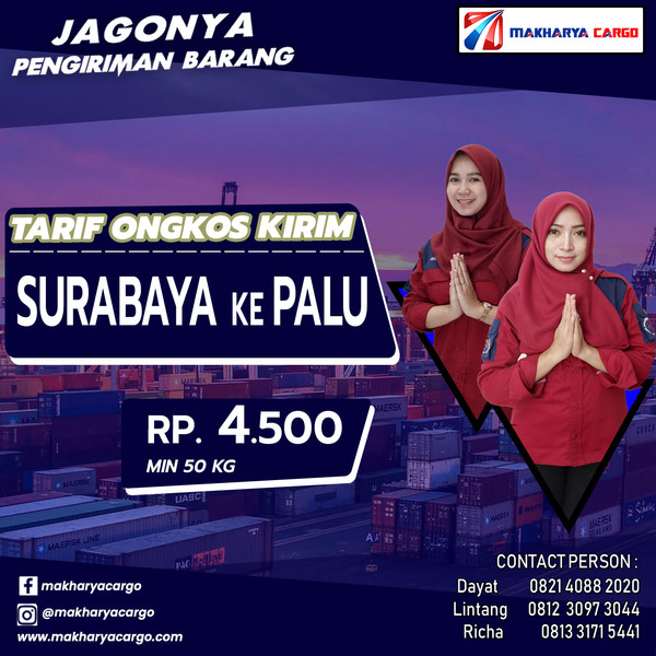 Tarif Ongkos Kirim Surabaya Palu