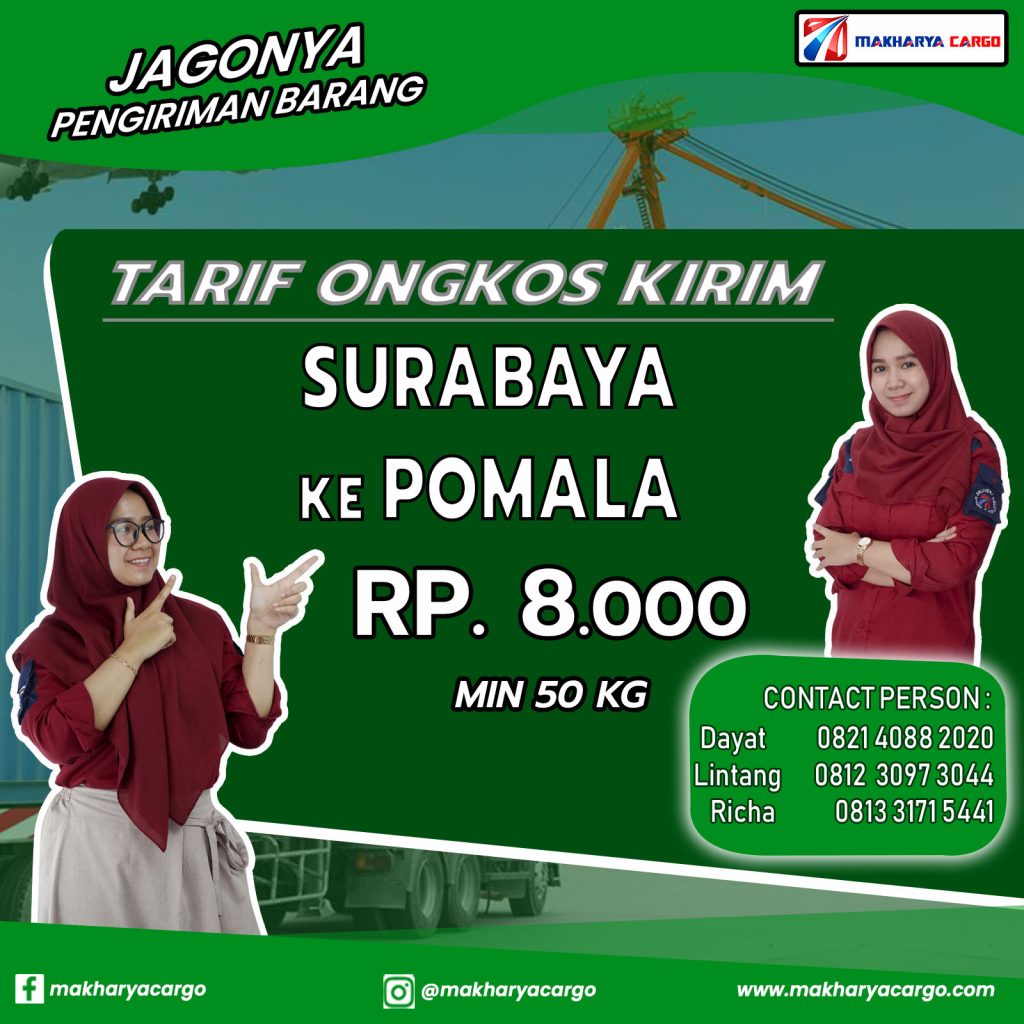 Tarif Ongkos Kirim Surabaya Pomala