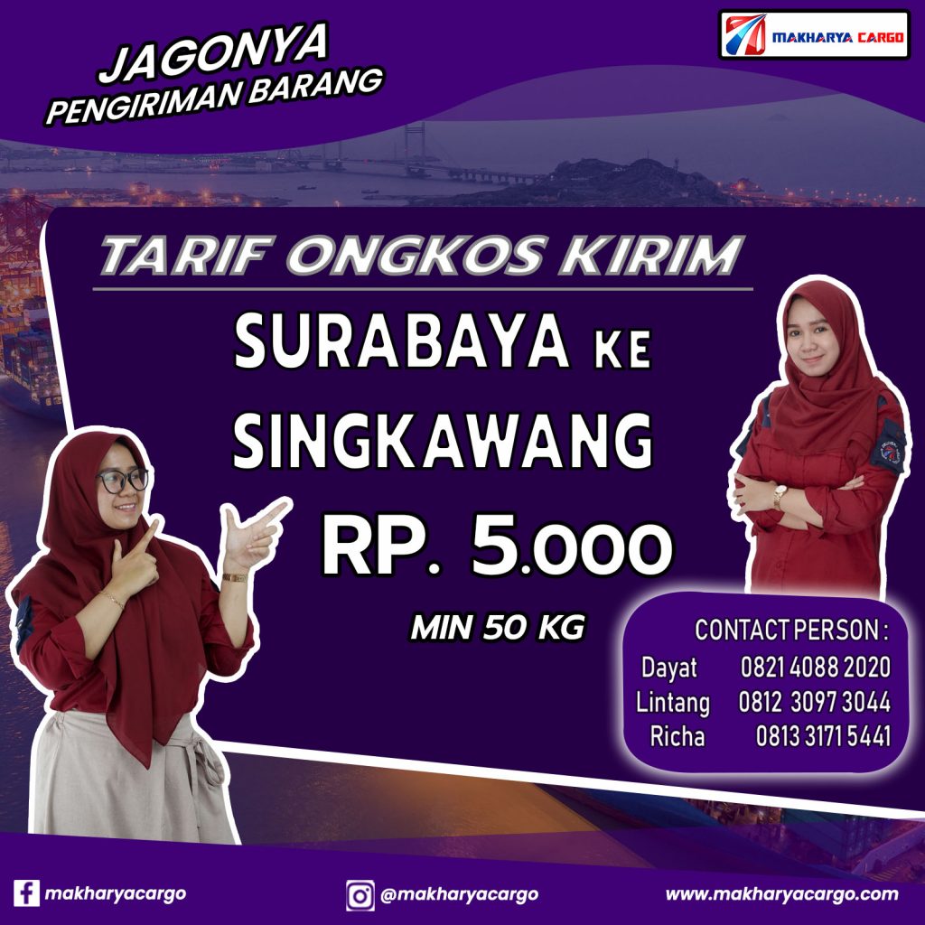Tarif Ongkos Kirim Surabaya Singkawang