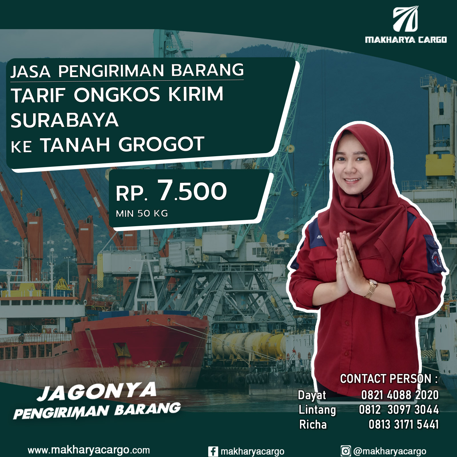 Tarif Ongkos Kirim Surabaya Tanah Grogot