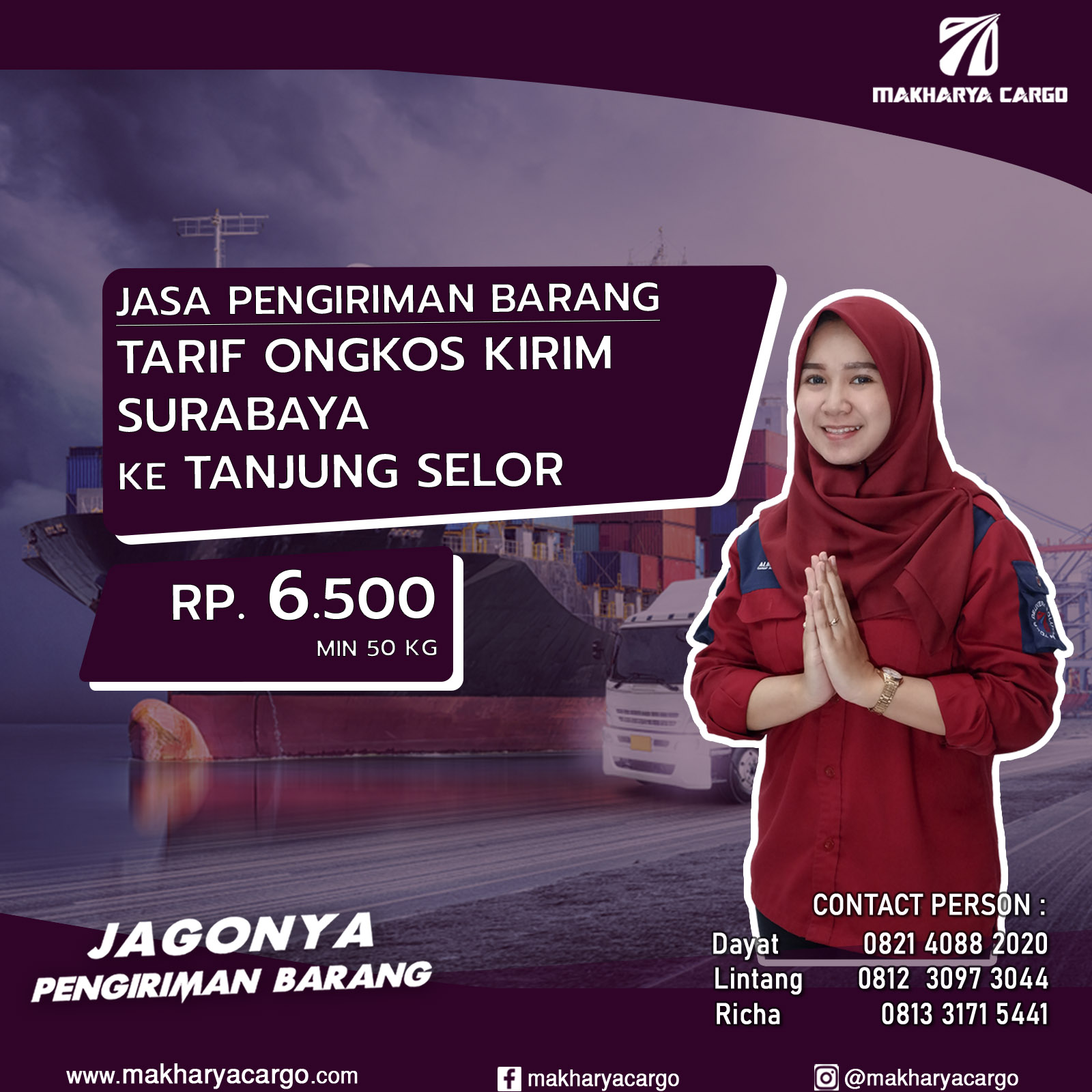 Tarif Ongkos Kirim Surabaya Tanjung Selor