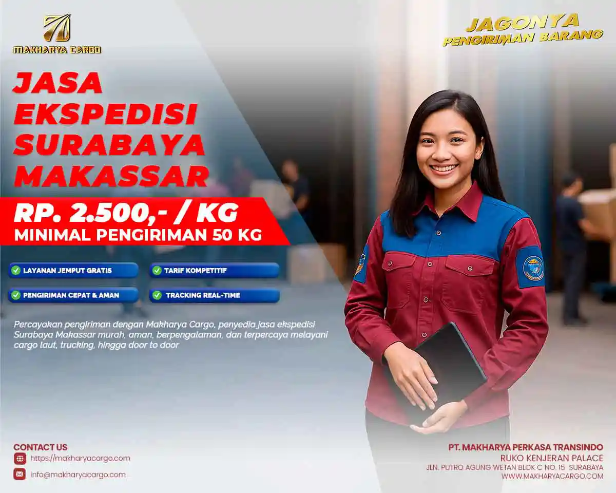 jasa pengiriman barang besar Surabaya Makassar