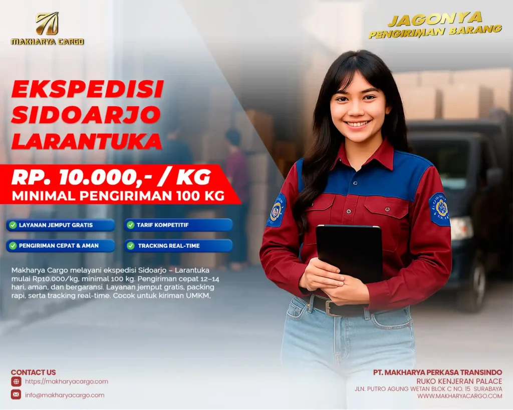 layanan ekspedisi sidoarjo Larantuka by MAKHARYA CARGO