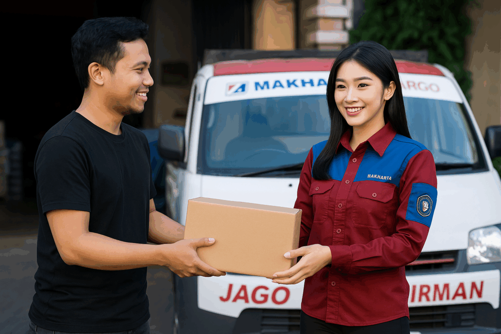 proses barang diambil oleh customer di gudang ekspedisi