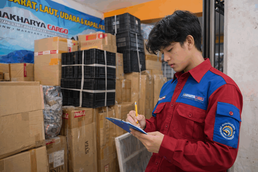 pengecekan barang siap antar dari ekspedisi semarang luwuk banggai