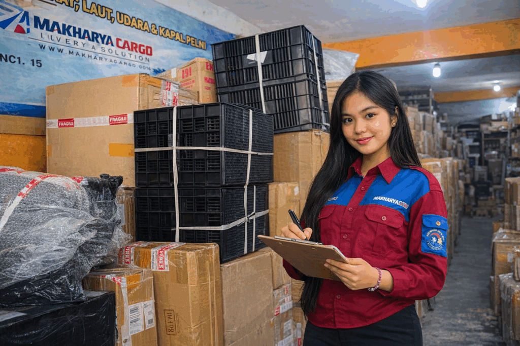 proses pengecekan barang siap antar dari ekspedisi semarang palu