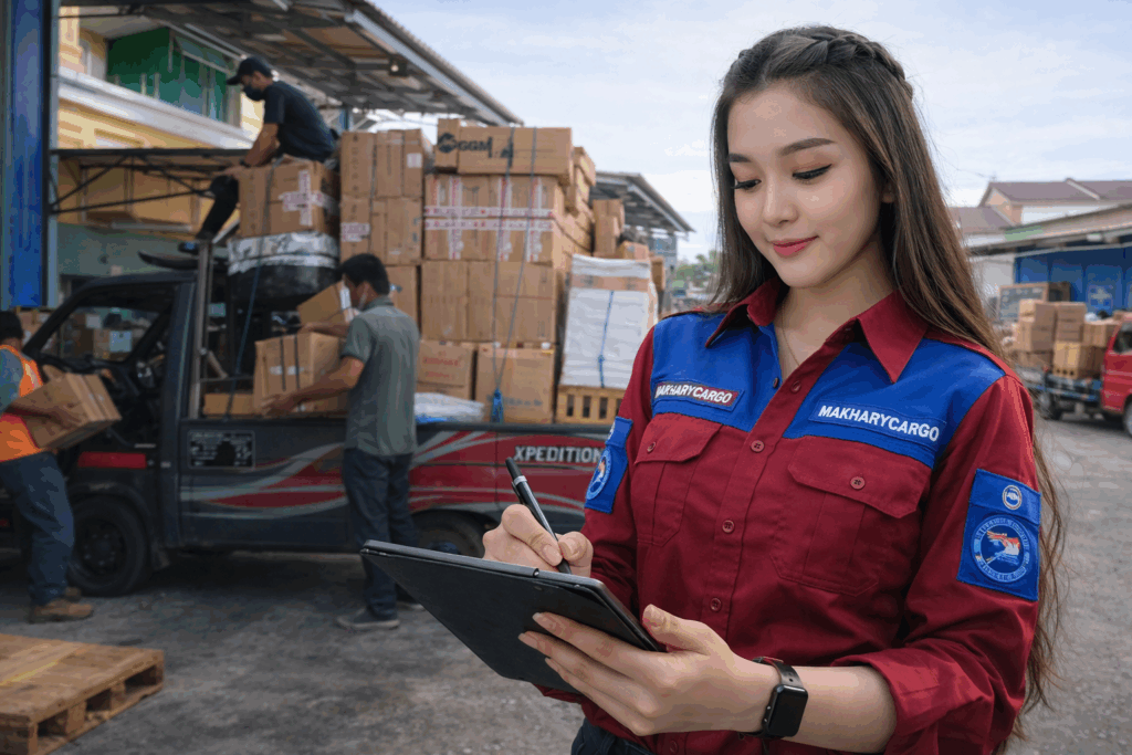 proses pengeckan barang yang akan di kirim dari ekspedisi semarang minahasa