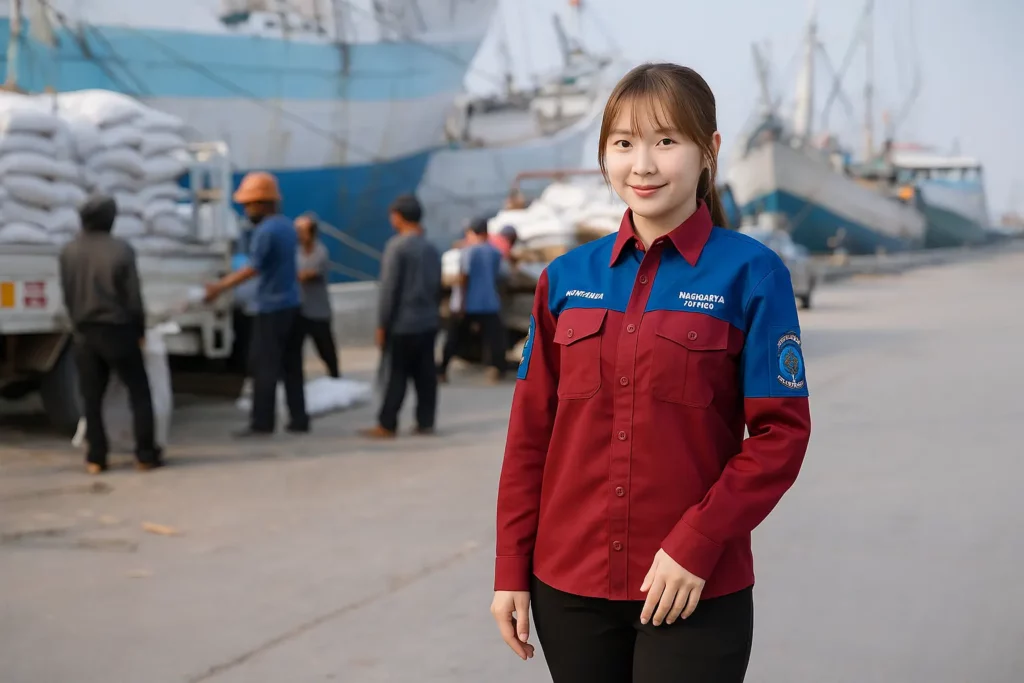 proses bongkar muat barang di pelabuhan