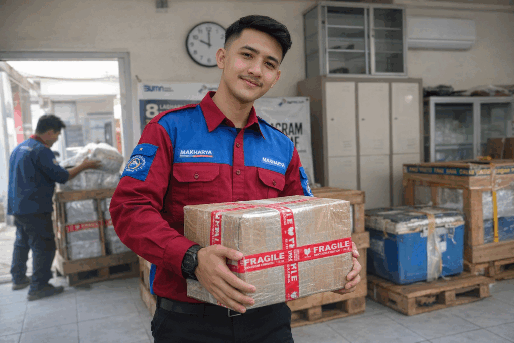 proses pengecekan barang dari ekpsedisi semarang penajam