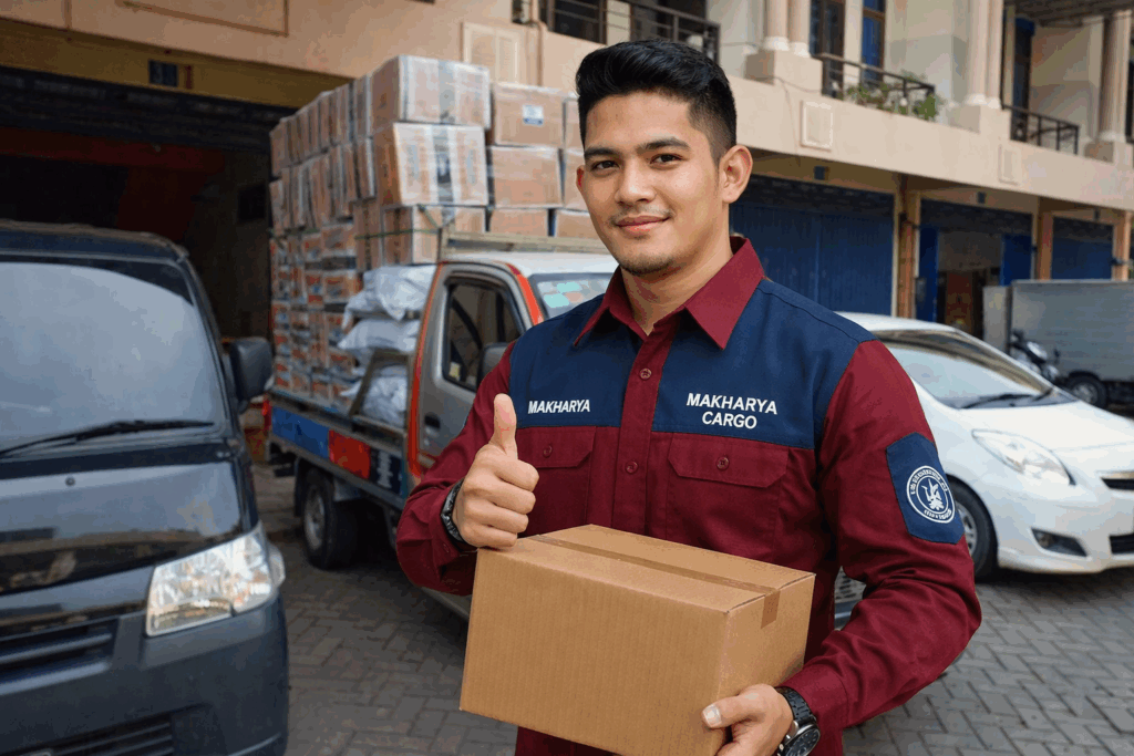 pemberangkatan barang dari ekspedisi semarang gunung tua bersama makharya cargo