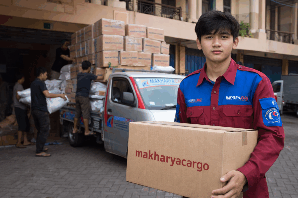 pemberangkatan barang dari ekspedisi semarang barabai bersama makharya cargo