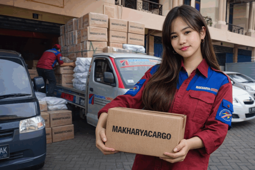 proses pengiriman barang dari ekspedisi semarang sukadana bersama makharya cargo