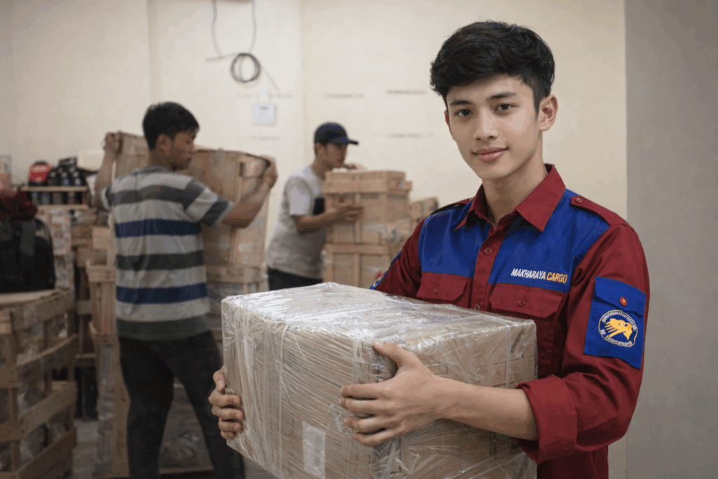 proses pemberangkatan barang muat berat dari ekspedisi semarang palangkaraya via laut