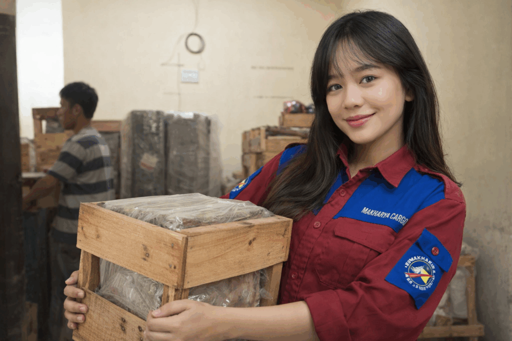 proses pemberangkatan barang dari ekspedisi semaranng jayapura via udara