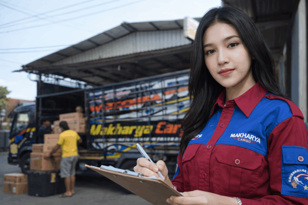 pengecekan barang yang siap diantar dari ekspedisi semarang pangkalan susu via laut