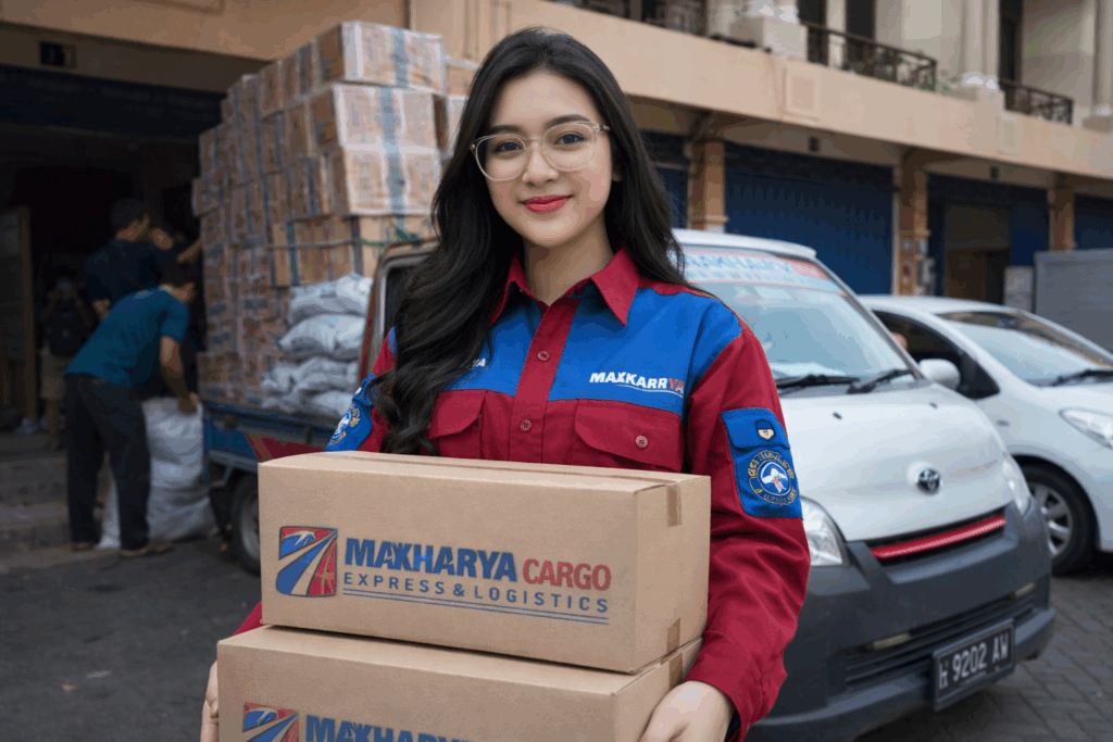proses pemberangkatan barang dari ekspedisi semarang pangkalan susu bersama makharya cargo
