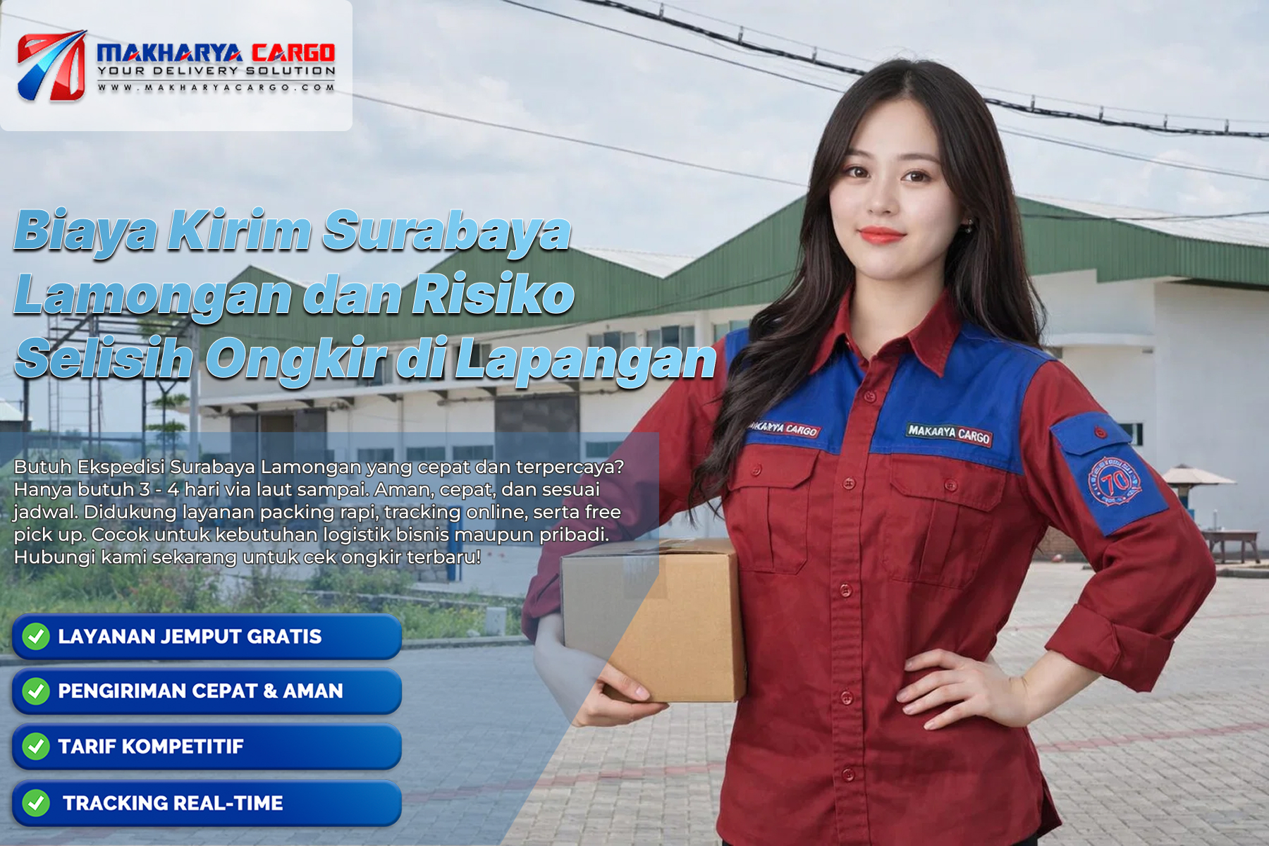 Ilustrasi biaya kirim Surabaya Lamongan via cargo darat