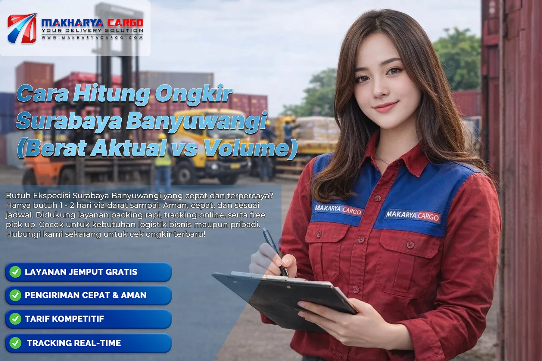 Ilustrasi cara hitung ongkir Surabaya Banyuwangi berdasarkan berat aktual dan volume