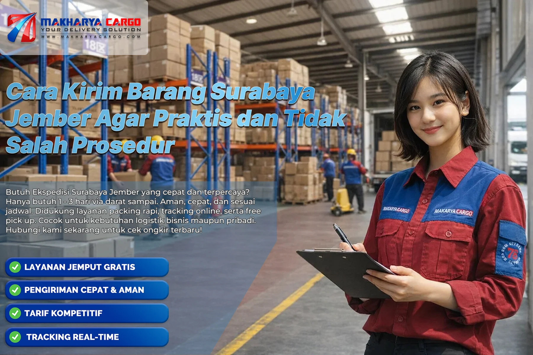 Cara kirim barang Surabaya Jember menggunakan jasa cargo darat sistem door to door