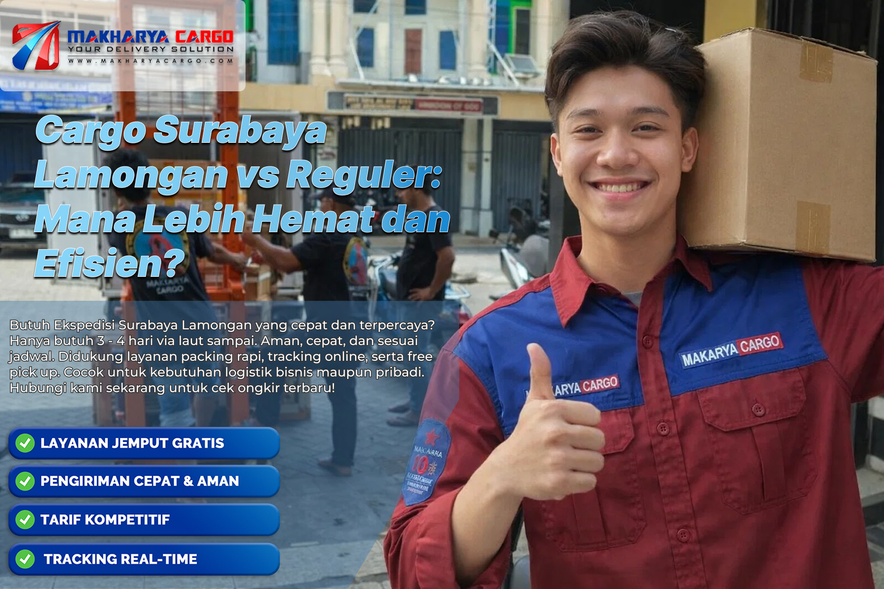 Proses muat barang cargo Surabaya Lamongan ke armada darat