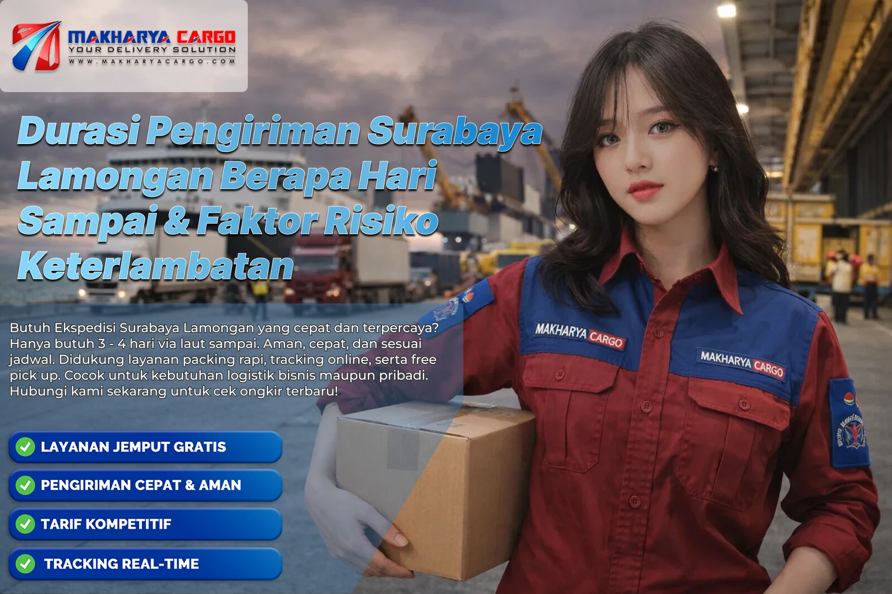 Durasi pengiriman Surabaya Lamongan menggunakan armada pengiriman darat