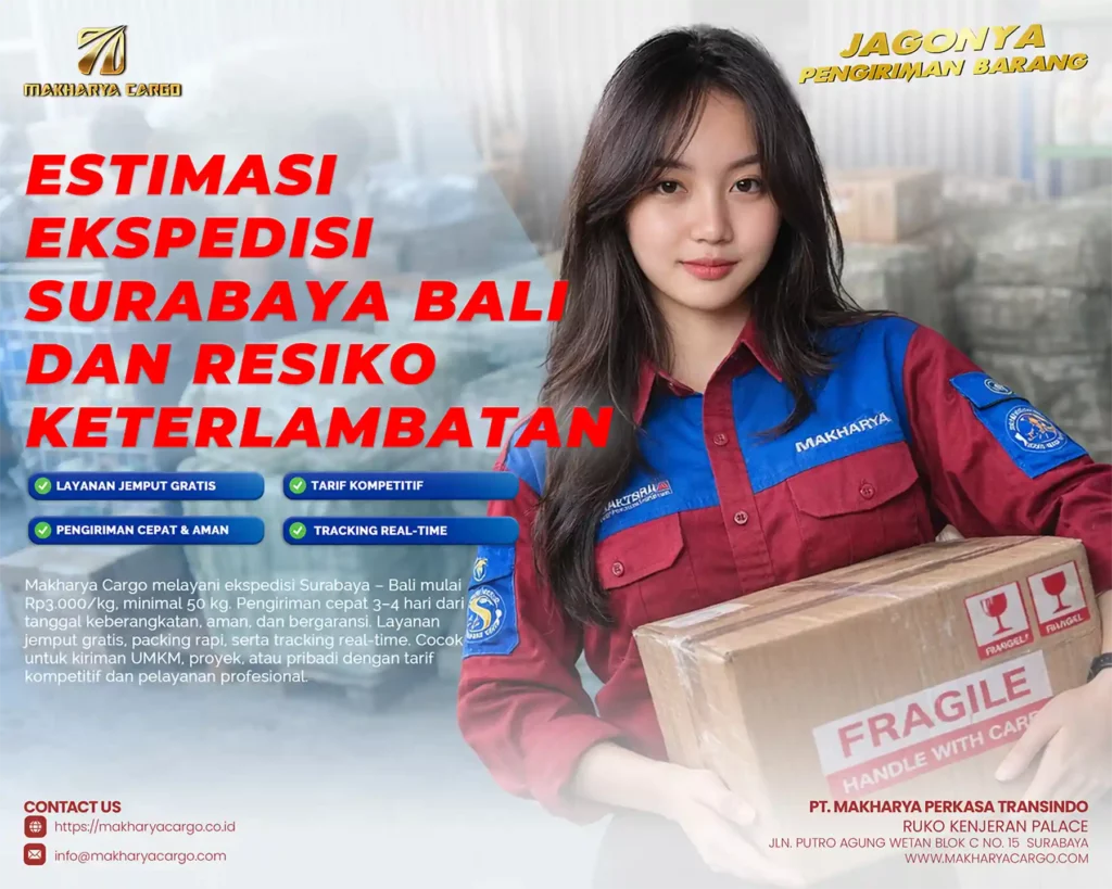 estimasi ekspedisi surabaya bali dan resiko keterlambatan nya