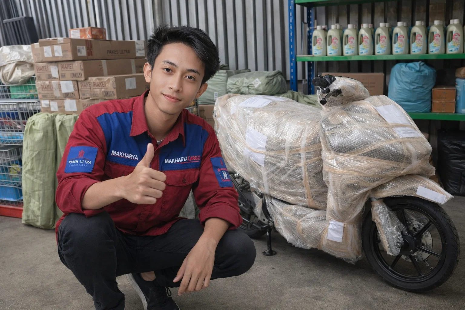 Proses kirim motor Surabaya Lamongan dengan pengamanan khusus