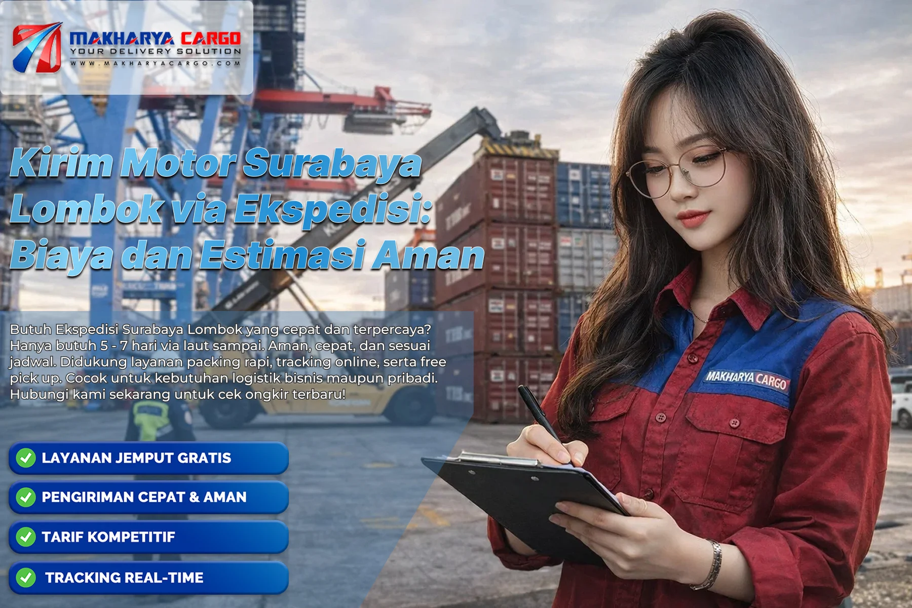 Proses kirim motor Surabaya Lombok via ekspedisi kapal laut
