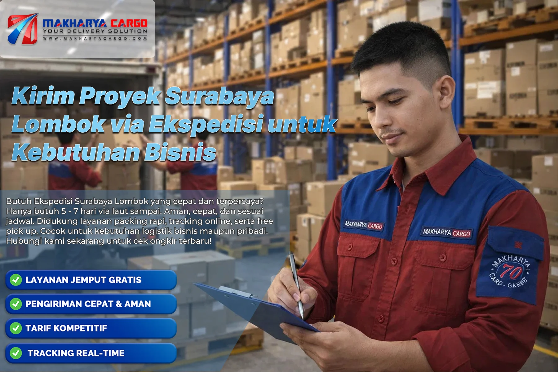 kirim proyek ekspedisi Surabaya Lombok menggunakan container laut