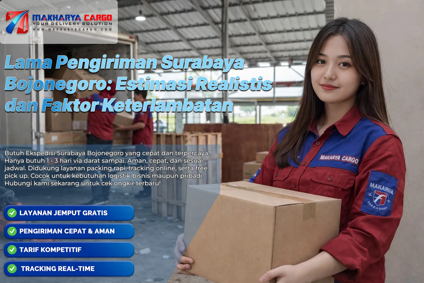 Ilustrasi lama pengiriman Surabaya Bojonegoro menggunakan armada ekspedisi darat