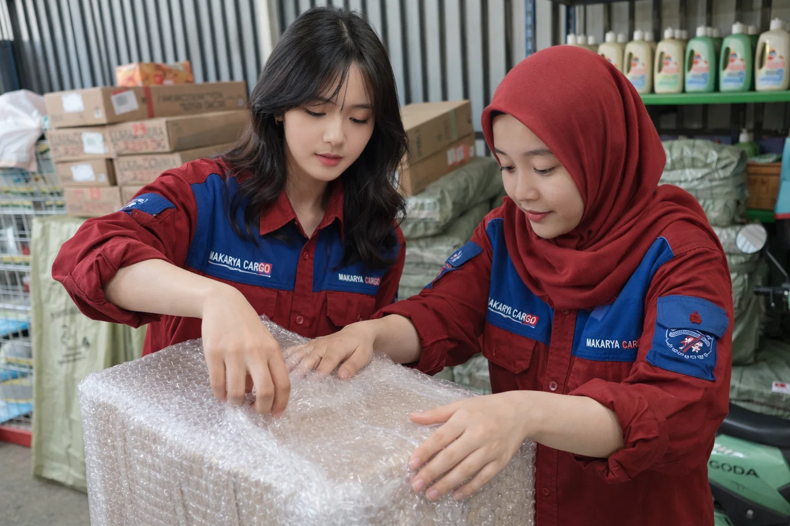 Grafik lama pengiriman Surabaya Jember berdasarkan jenis layanan dan volume barang