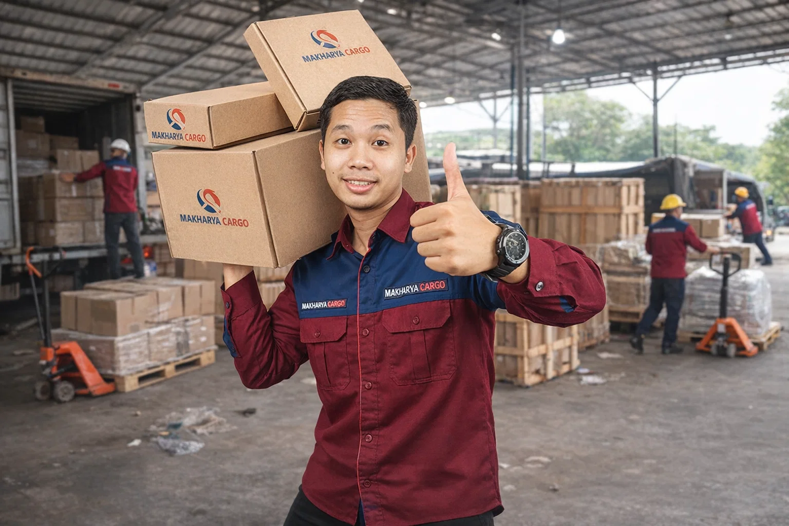 Kurir mengantar paket layanan door to door ekspedisi Surabaya Kediri