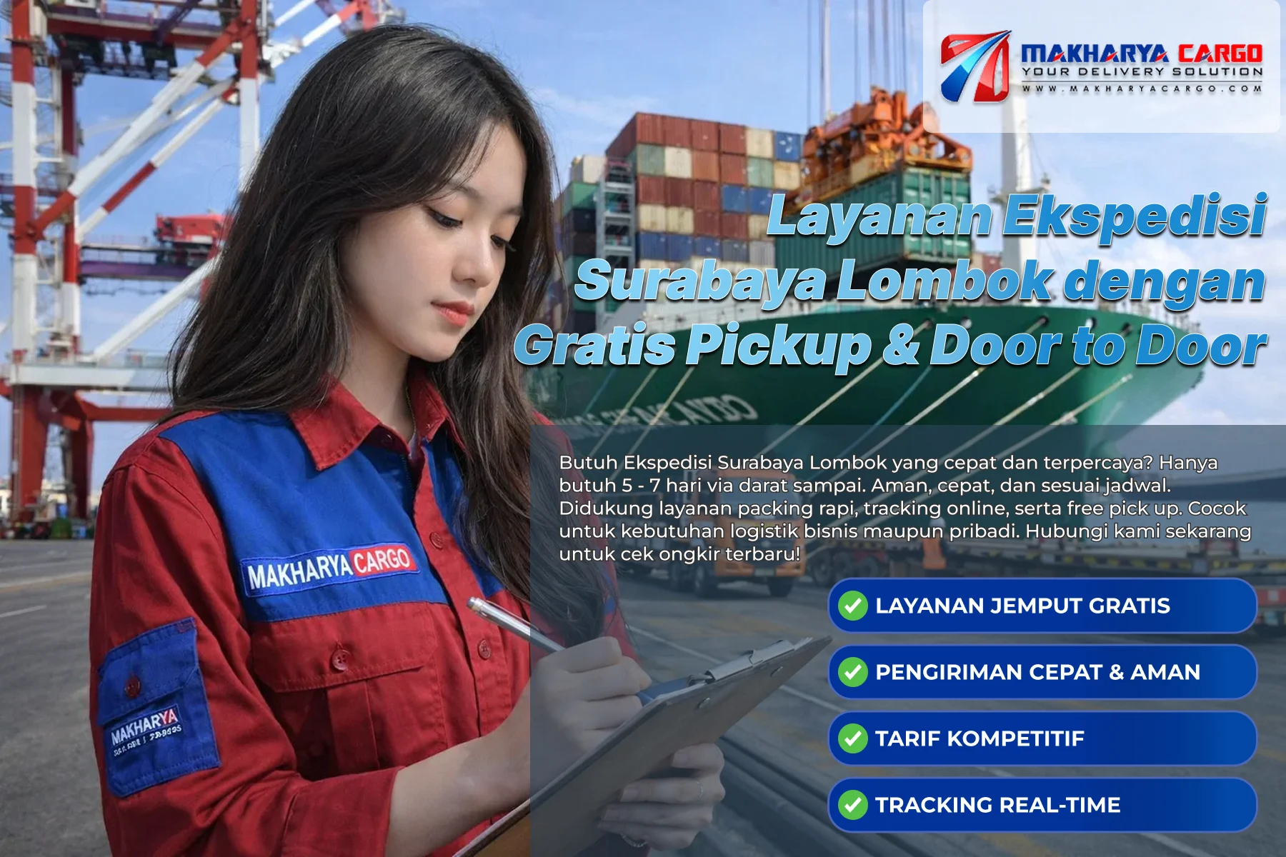 layanan ekspedisi Surabaya Lombok via laut sistem door to door