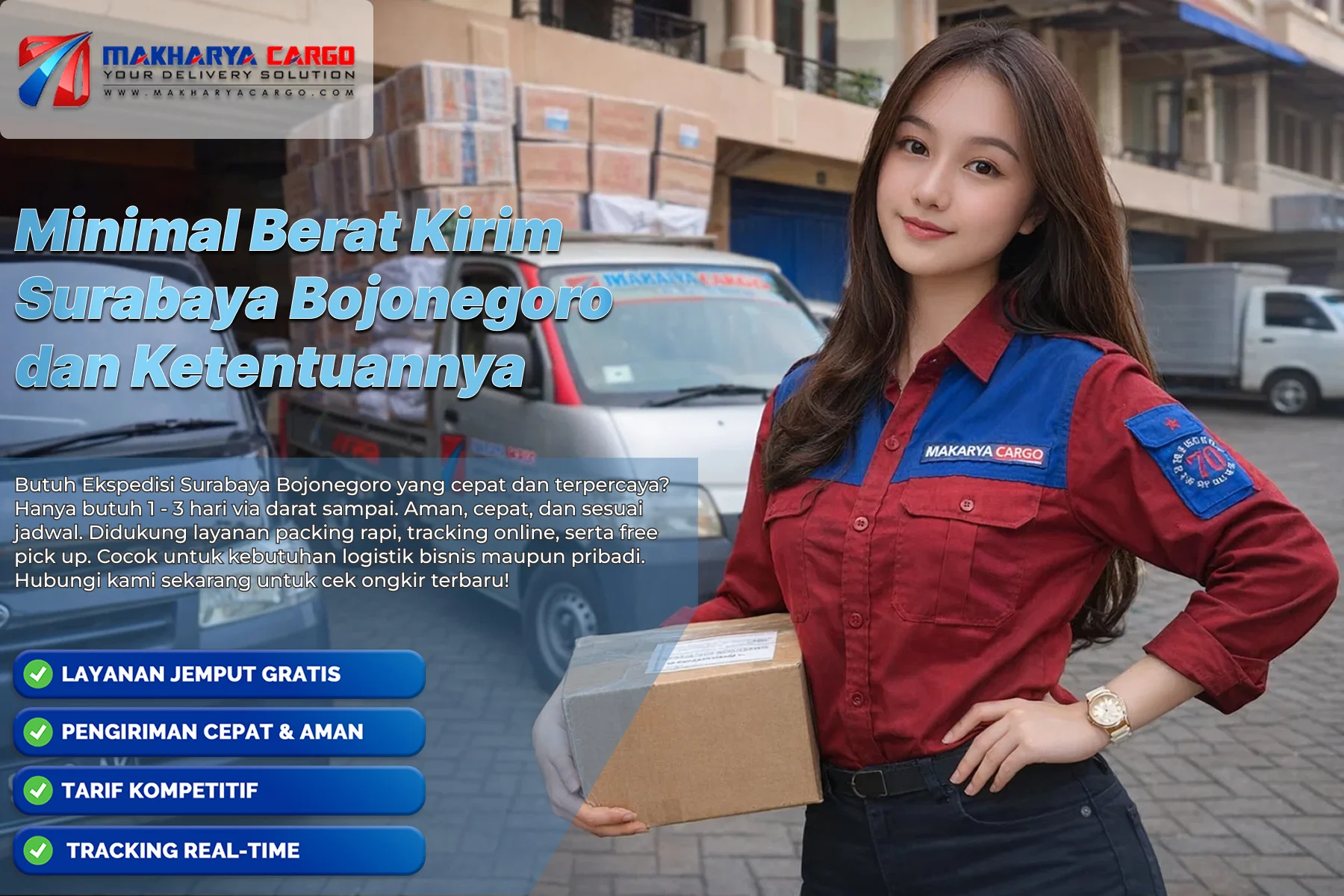 Ilustrasi minimal berat kirim Surabaya Bojonegoro sistem cargo 50 kg