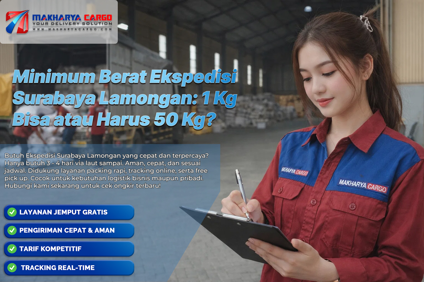 Ilustrasi minimum berat ekspedisi Surabaya Lamongan 50 kg cargo