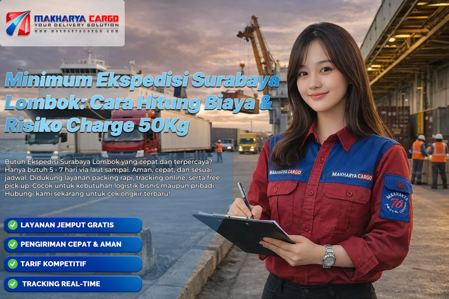 Ilustrasi minimum ekspedisi Surabaya Lombok dengan sistem charge 50kg