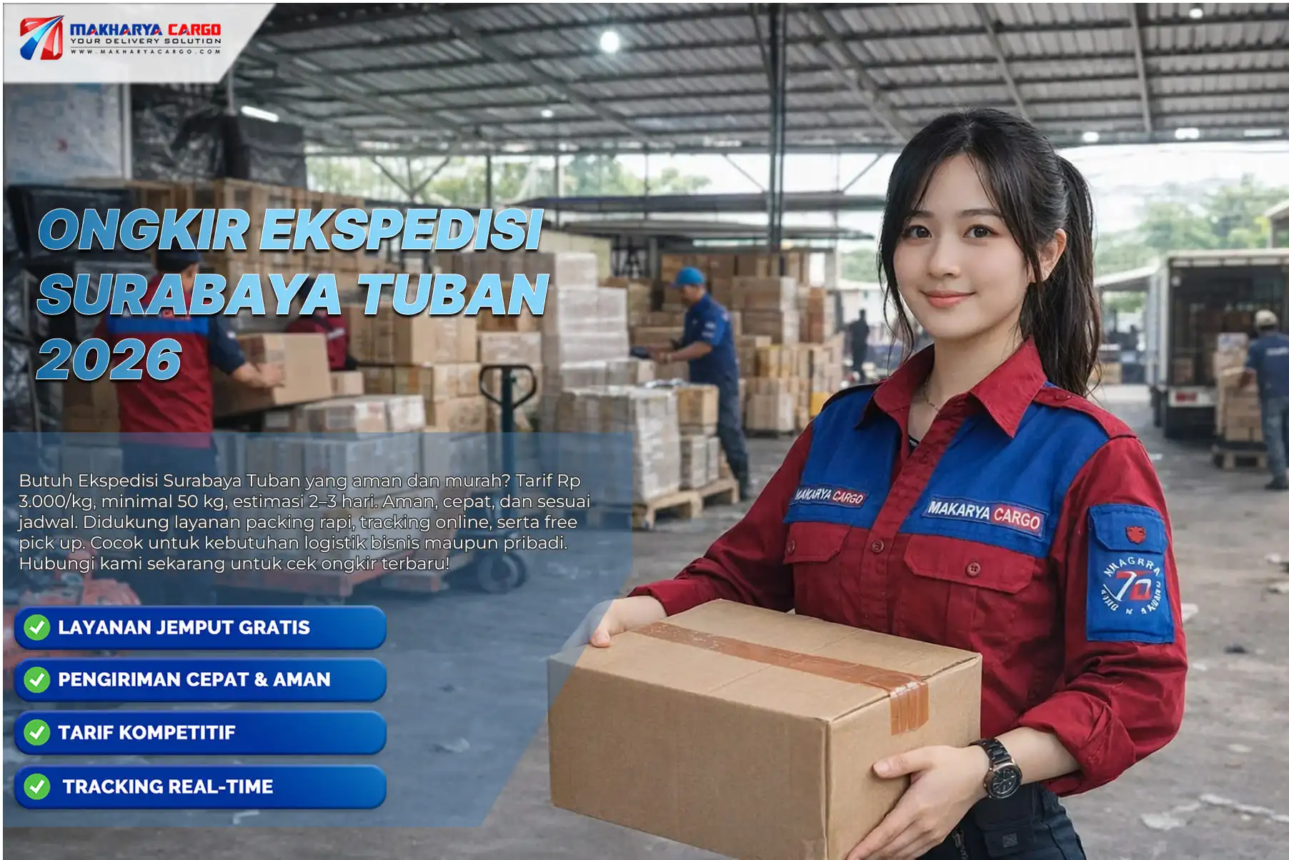 Ongkir ekspedisi Surabaya Tuban dengan sistem hitung per kg