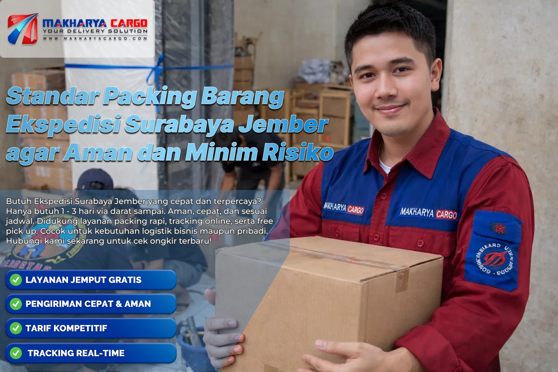 packing barang ekspedisi Surabaya Jember dengan kardus double wall dan bubble wrap tebal