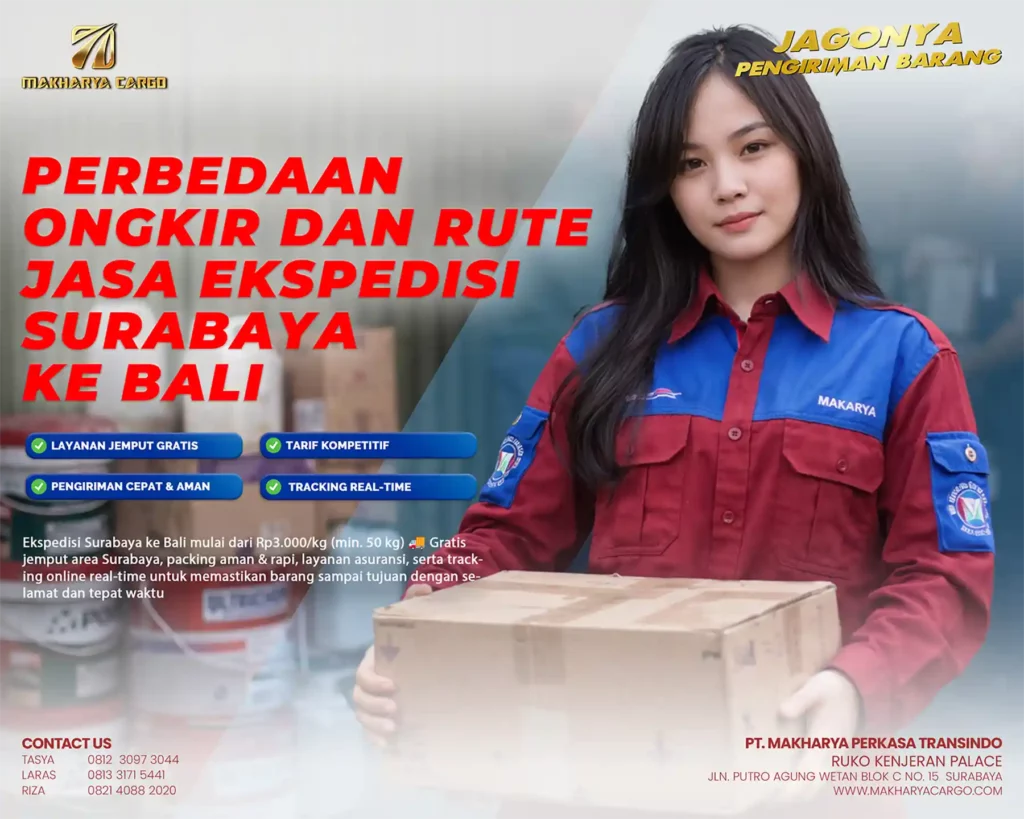 perbedaan ongkir dan rute layanan jasa ekspedisi surabaya ke bali