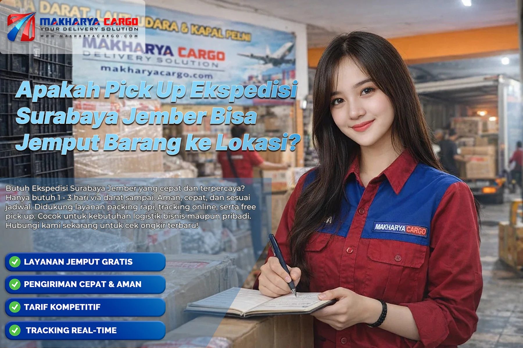 Pick up ekspedisi Surabaya Jember melakukan penjemputan barang di lokasi pengirim