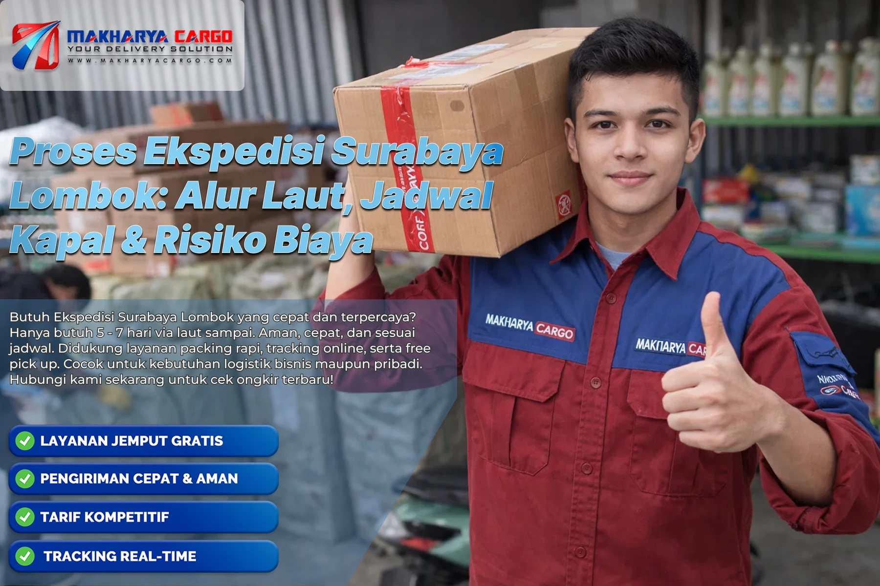 Proses ekspedisi Surabaya Lombok via pengiriman laut