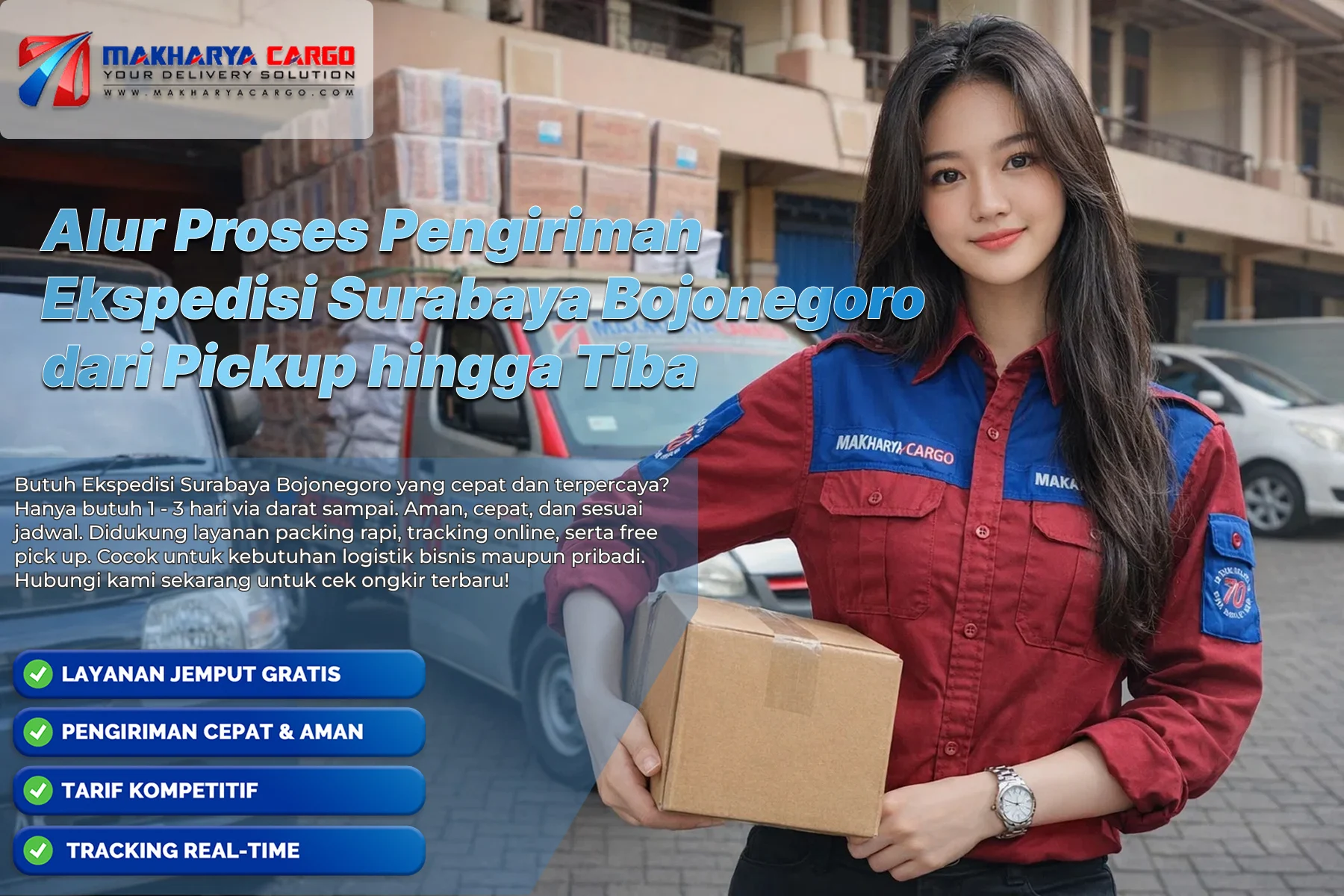 proses pengiriman Surabaya Bojonegoro di area gudang sortir