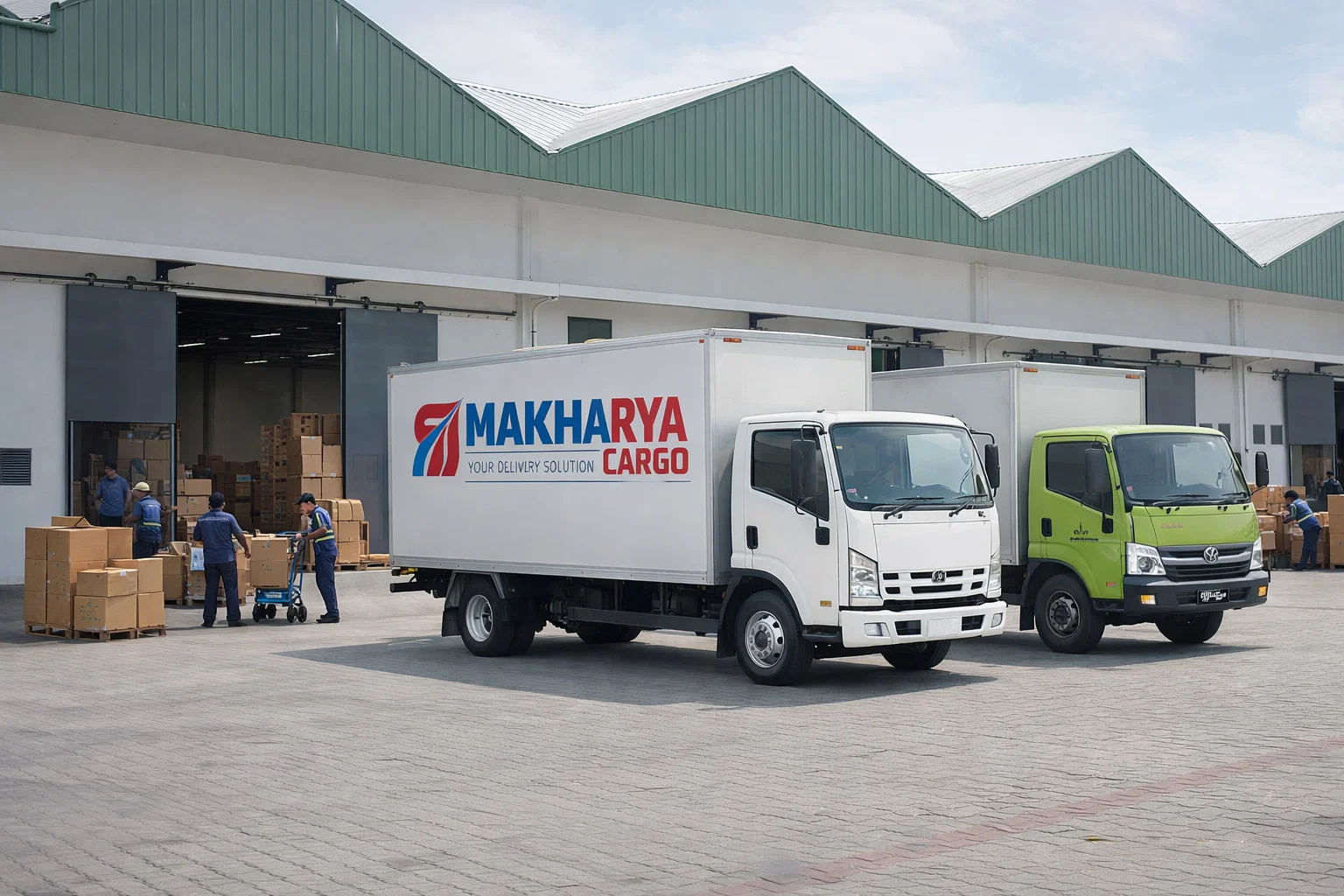 Proses loading barang ke truk ekspedisi Surabaya Lamongan