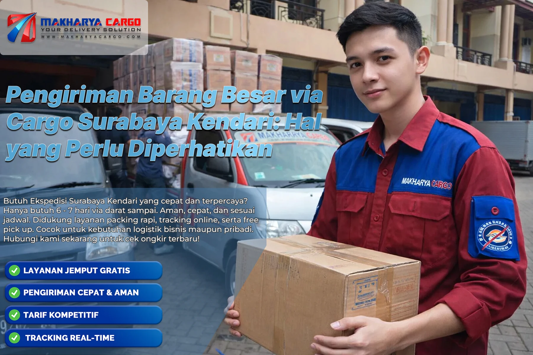 Proses pengiriman cargo Surabaya Kendari untuk barang proyek volume besar