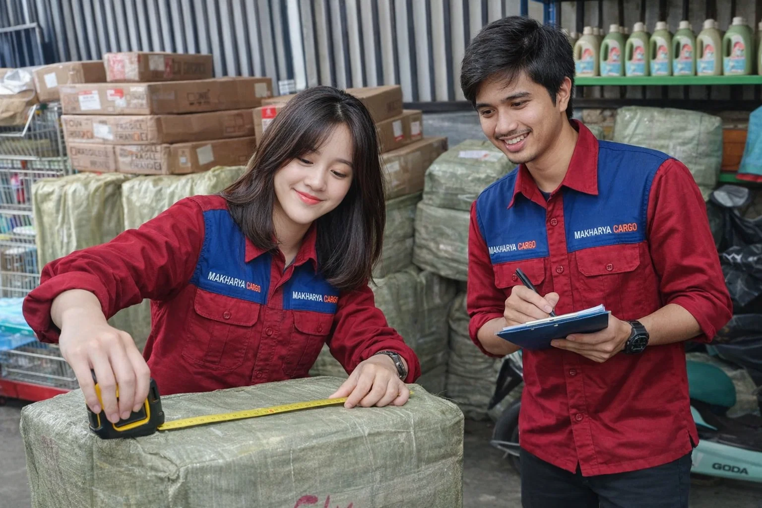 Simulasi perhitungan ongkir dan berat volume pengiriman barang